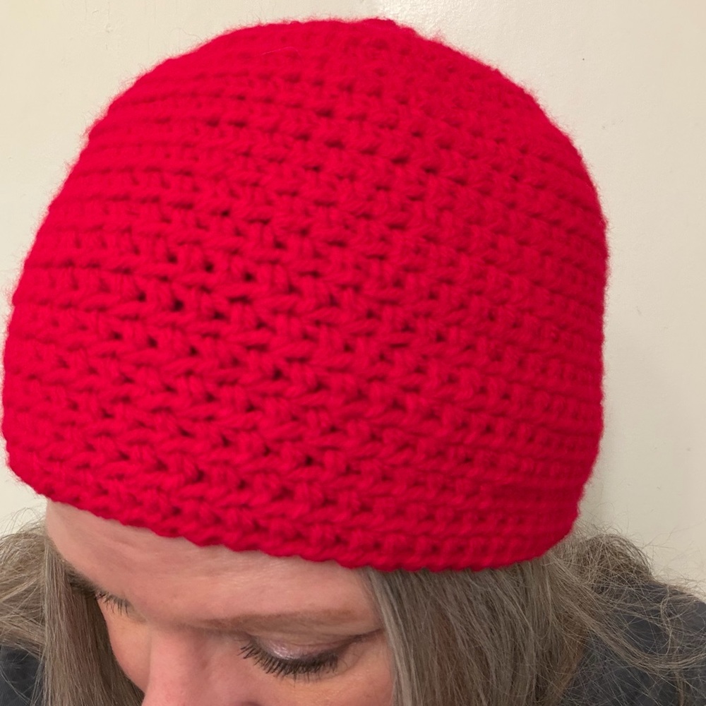 NWT Crochet Red Beanie